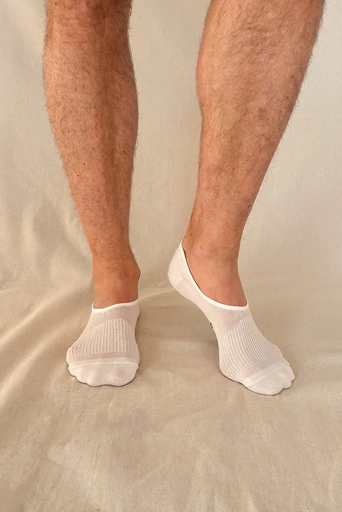 Men's Hidden Bamboo Socks 2 Pack - White