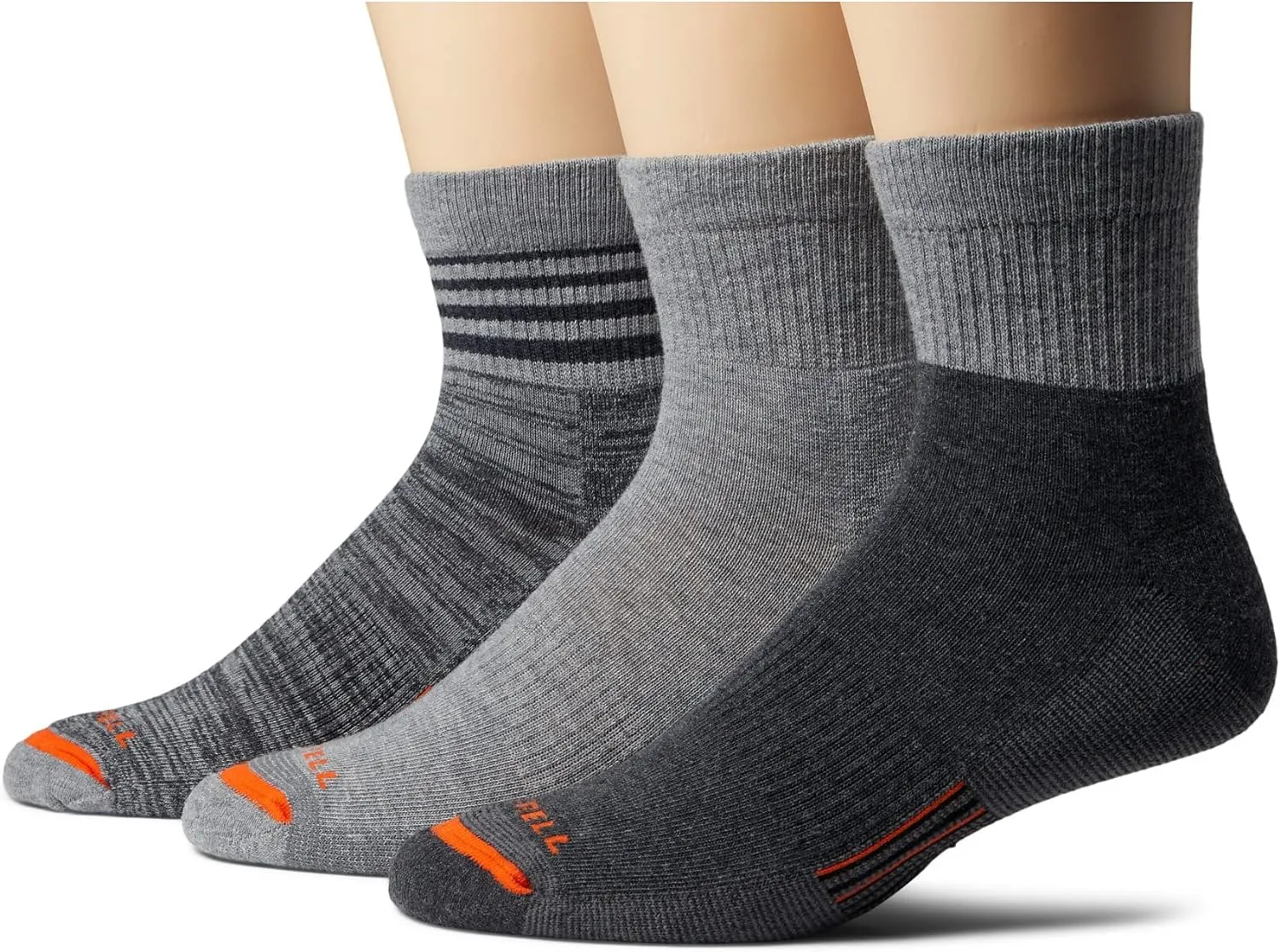 Merrell Men's and Women's Merino Wool Work Ankle Socks-3 Pair Pack-Arch Support