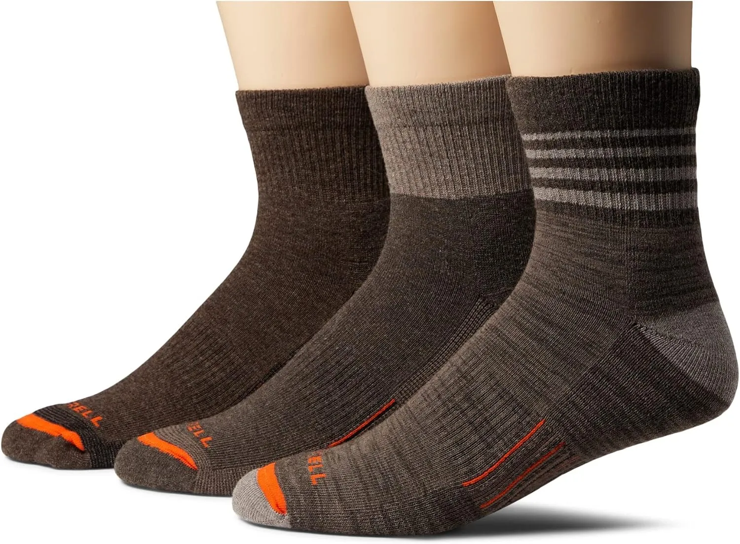 Merrell Men's and Women's Merino Wool Work Ankle Socks-3 Pair Pack-Arch Support