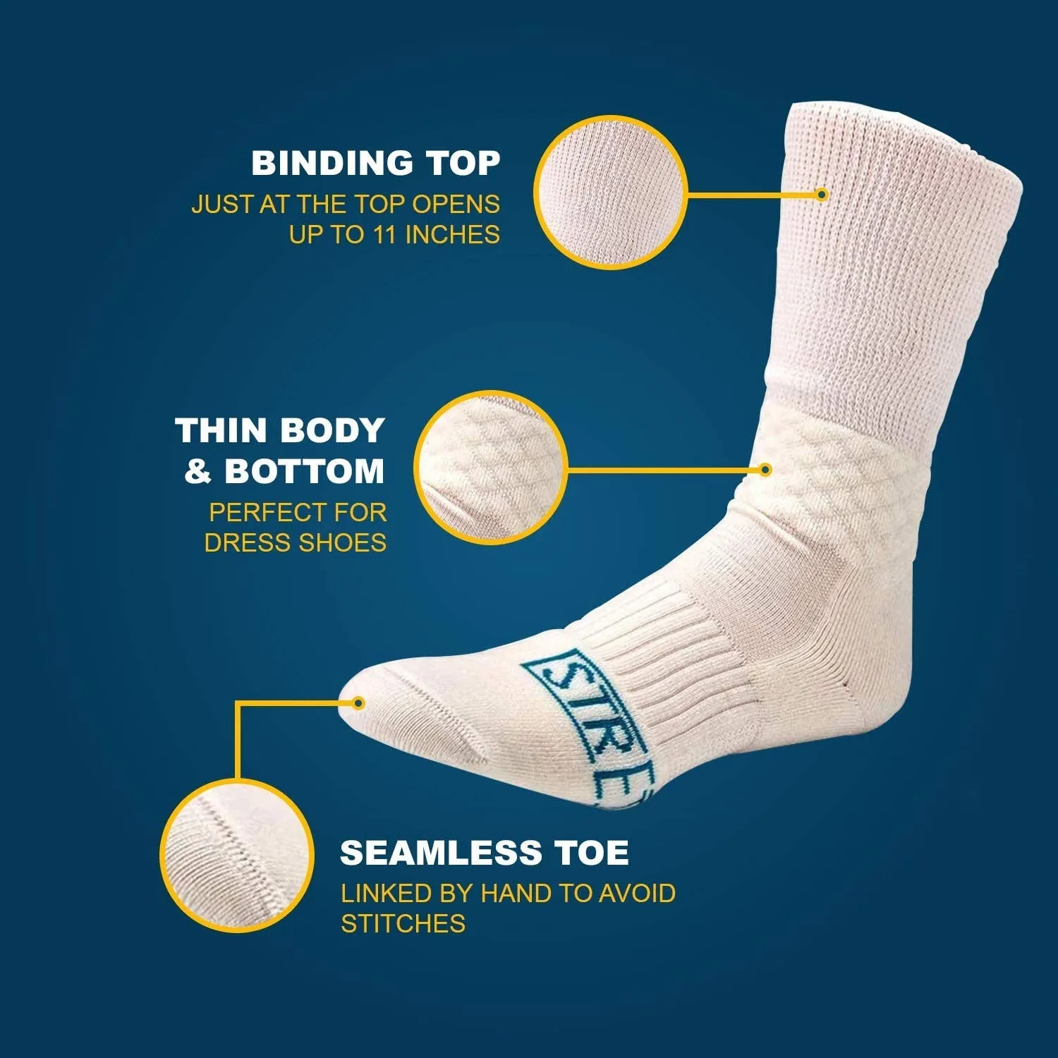 Nerve Spa Tall Diabetic Socks for Men -2 pairs