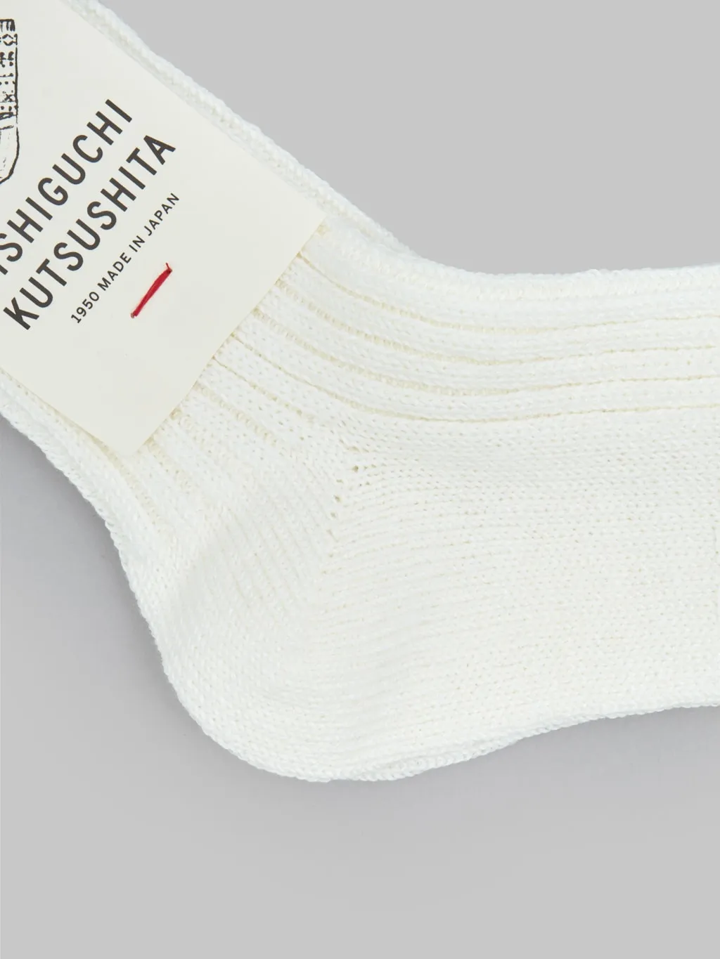 Nishiguchi Kutsushita Linen Ribbed Socks Off White