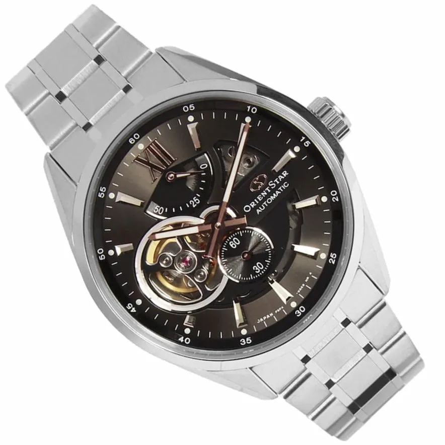 Orient Star Open Heart Men's Silver Watch RE-AV0004N00B