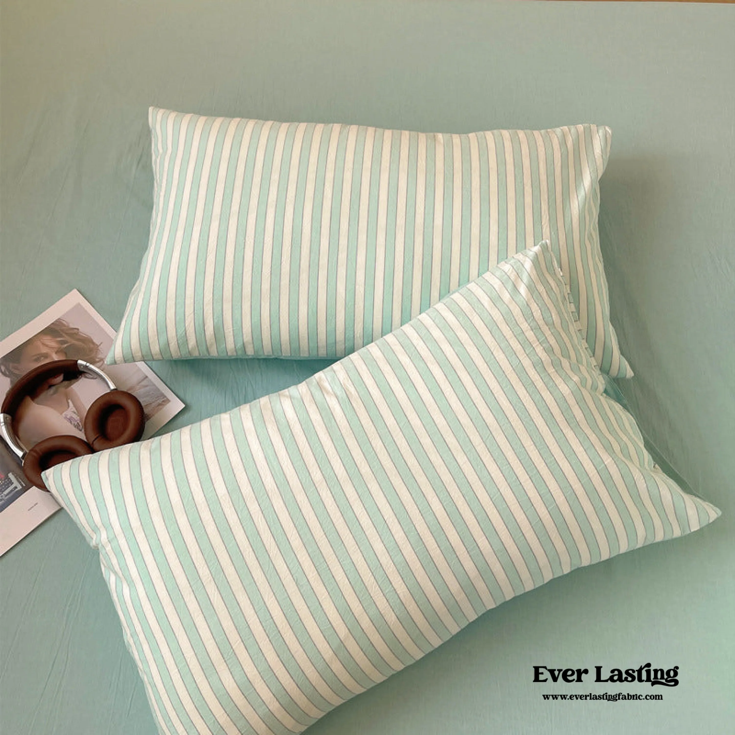 Pastel Candy Stripe Pillowcases (4 Colors)