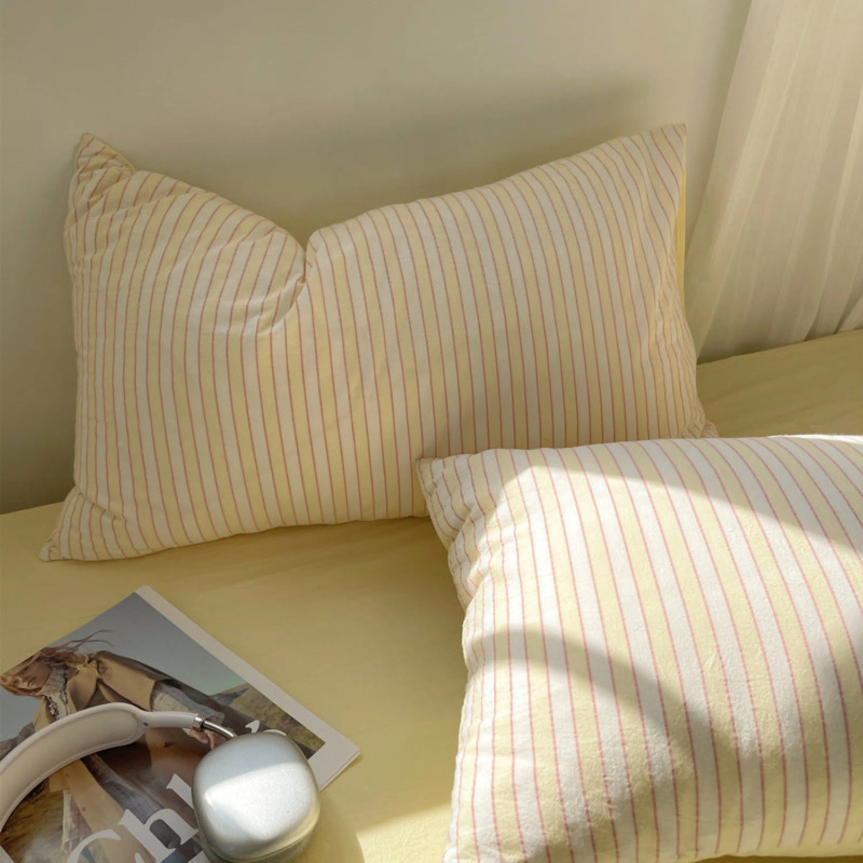 Pastel Candy Stripe Pillowcases (4 Colors)