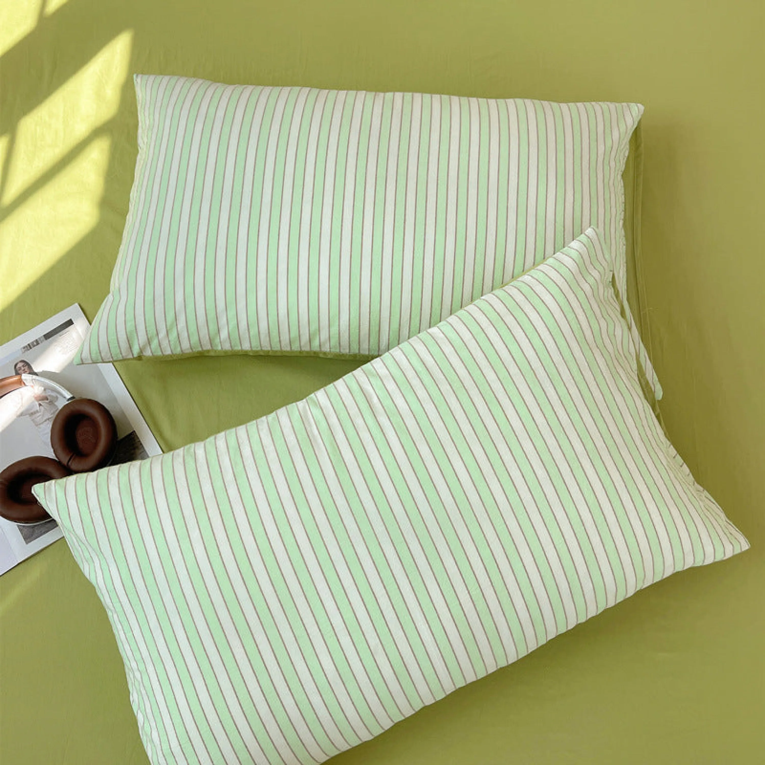 Pastel Candy Stripe Pillowcases (4 Colors)