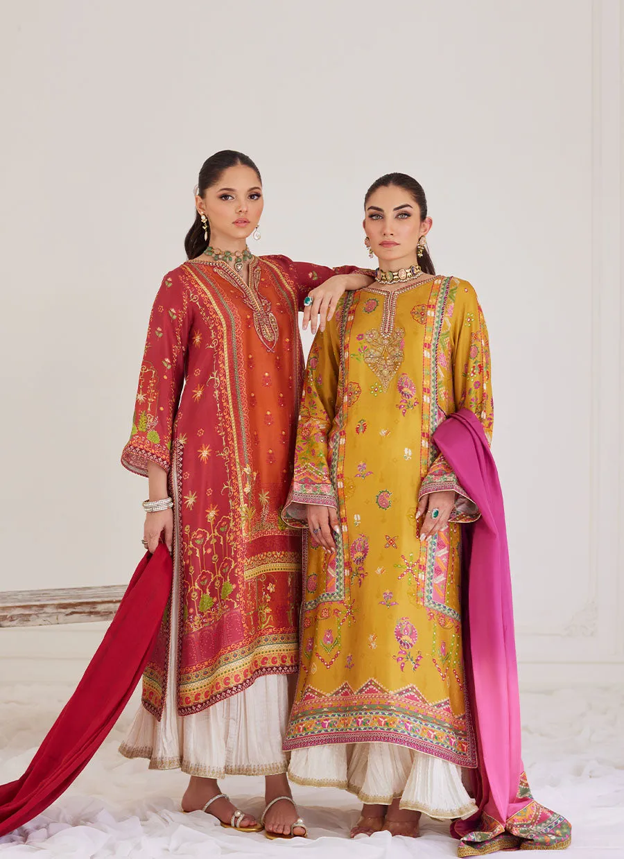 Paulina Rust Shirt And Dupatta