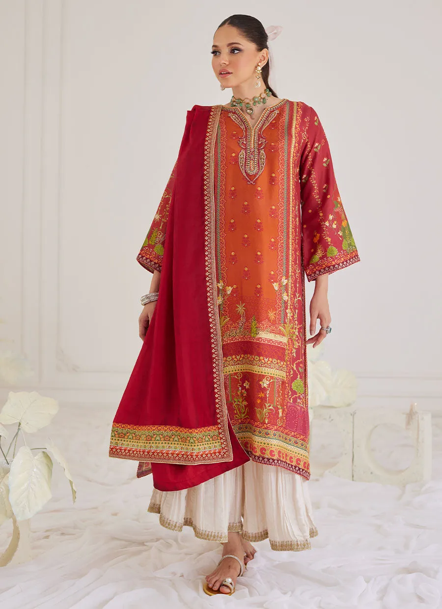 Paulina Rust Shirt And Dupatta