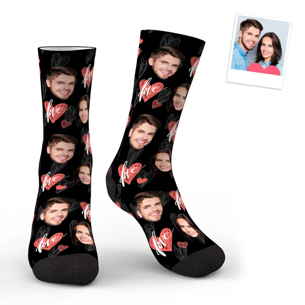 Personalized Custom Photo Face Heartbeat Socks