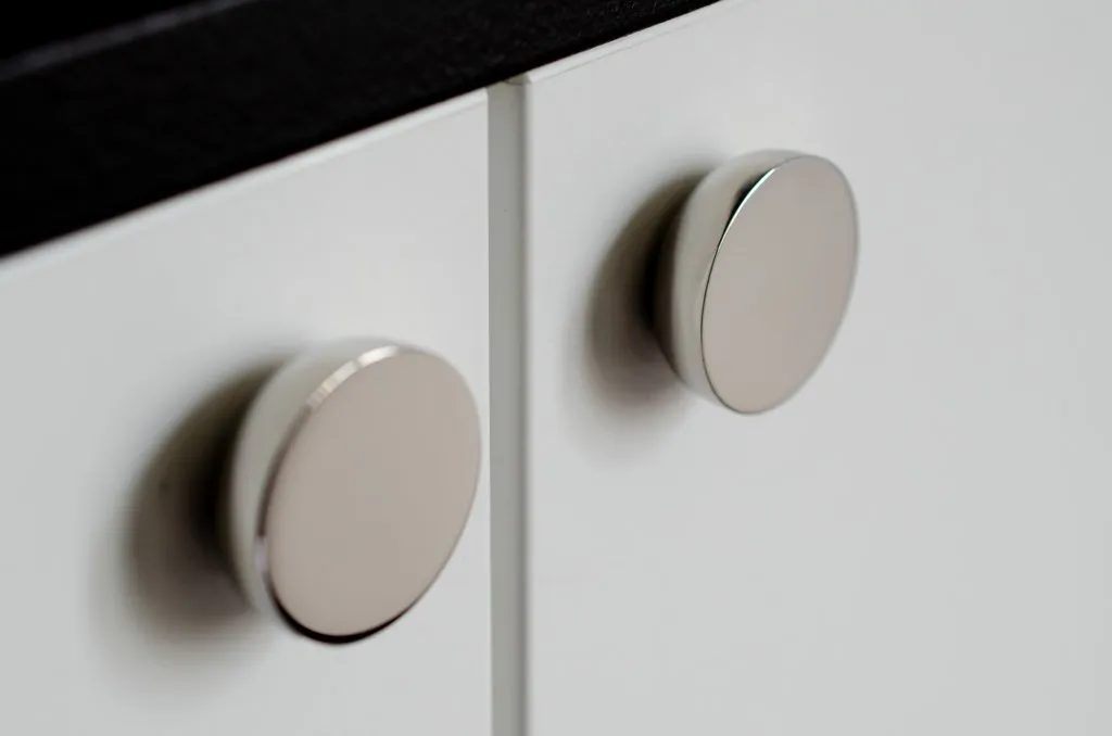 Polished Nickel "Bowl" Modern Round Cabinet Knob