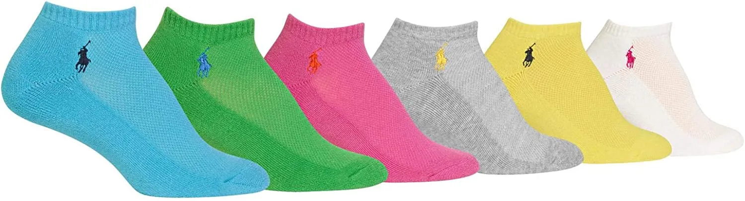 Polo Ralph Lauren Women's 6-Pack Athletic Low Cut Socks