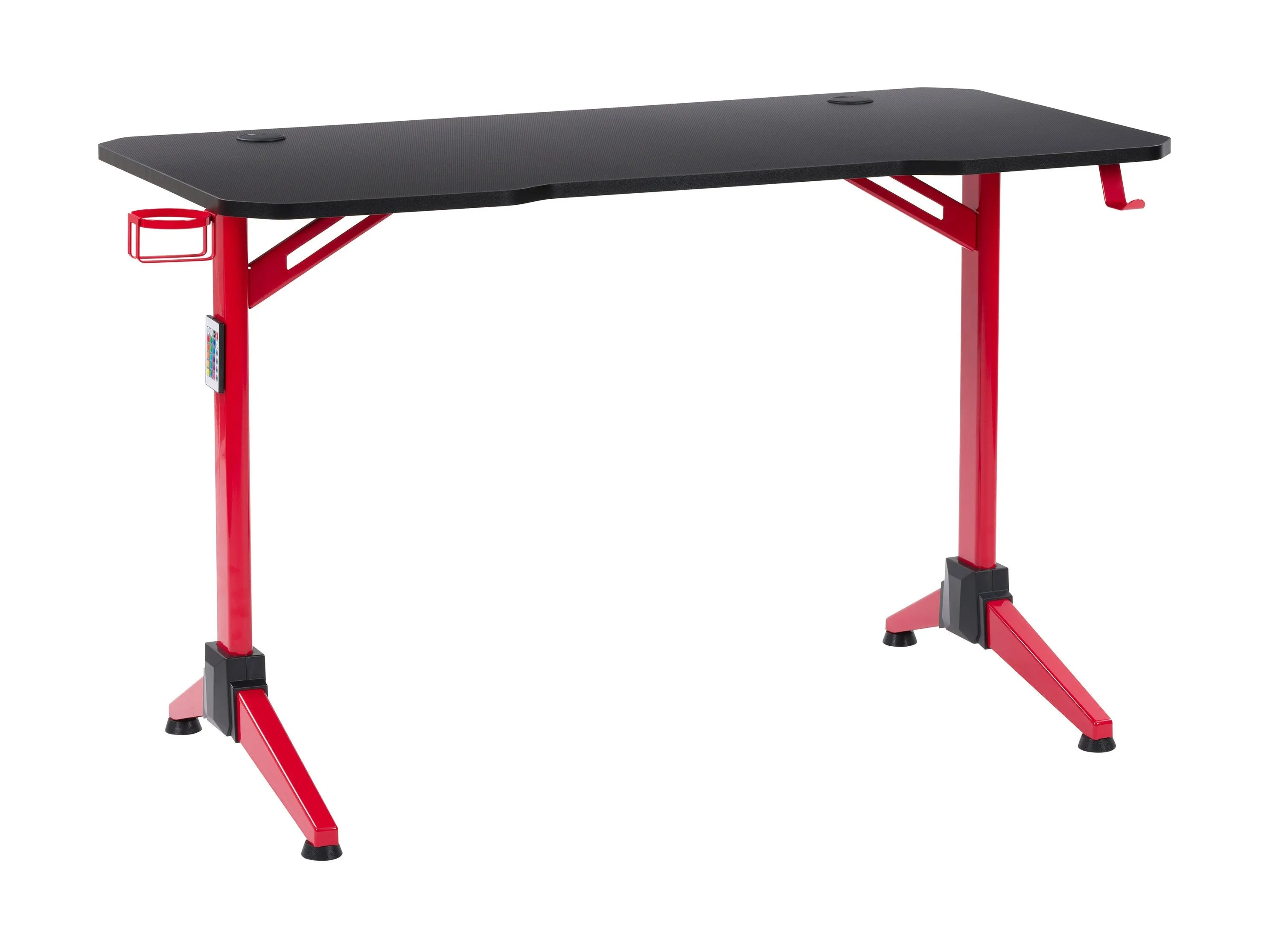 Red and Black Gaming Desk with LED Lights