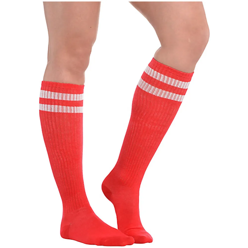 Red Striped Knee Socks