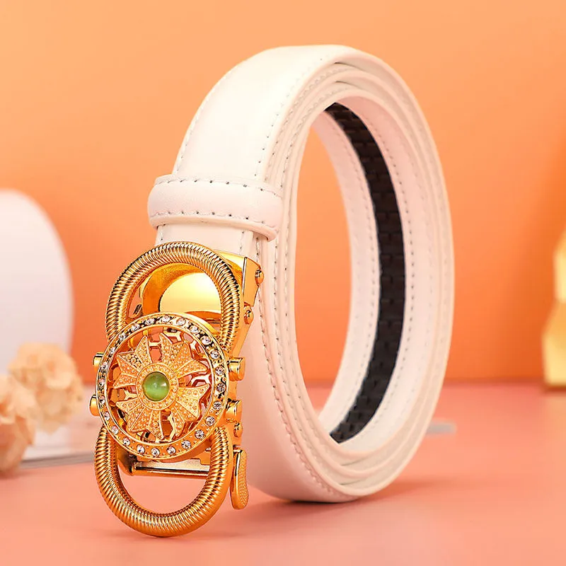 Running Women's Belt Automatic Buckle Fashion All-Match Korean Style Belt for Women