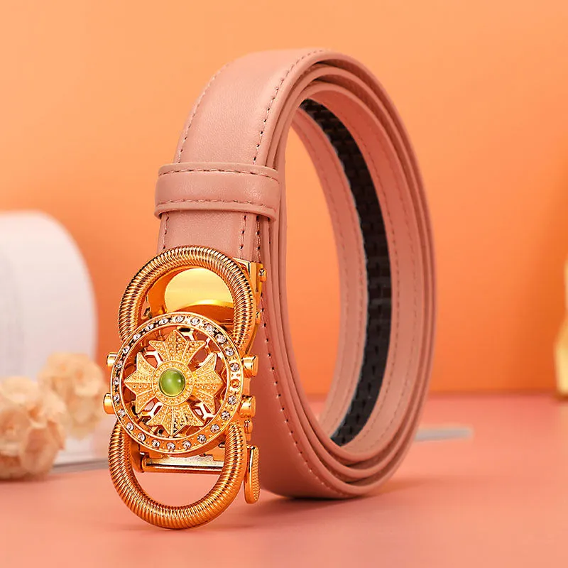 Running Women's Belt Automatic Buckle Fashion All-Match Korean Style Belt for Women