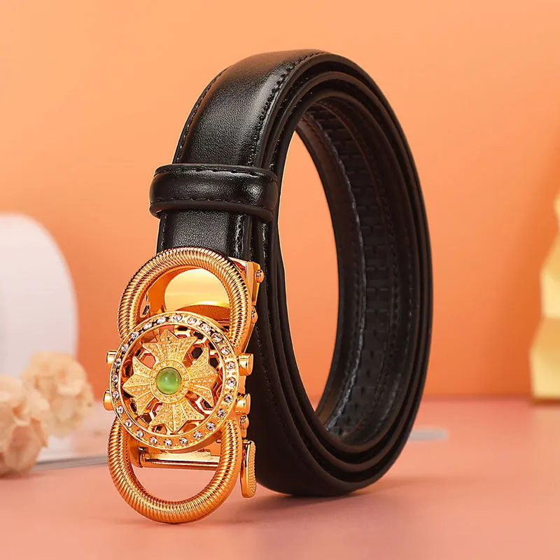 Running Women's Belt Automatic Buckle Fashion All-Match Korean Style Belt for Women