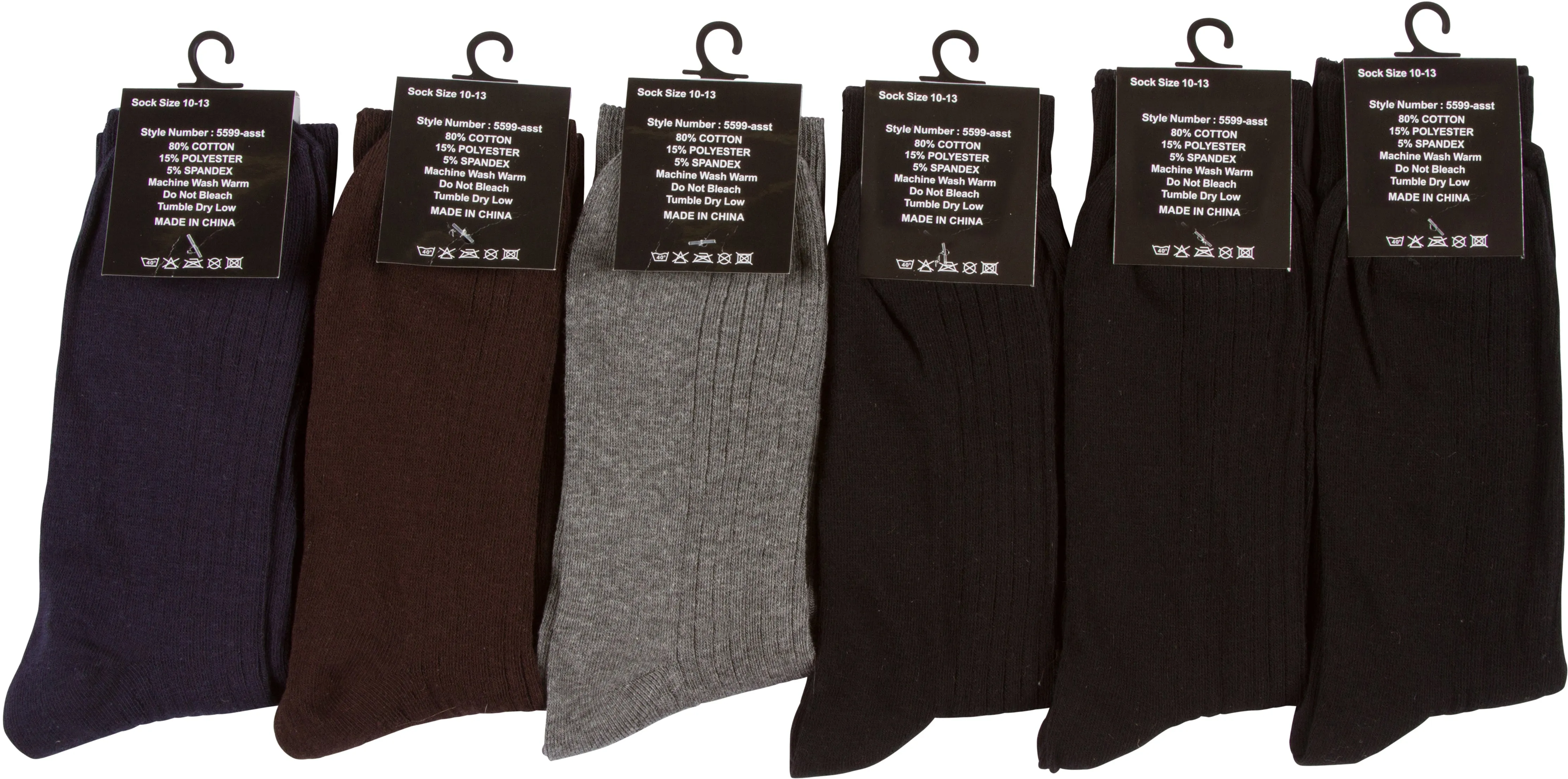 Sakkas Men's Cotton Blend Ribbed Dress Socks