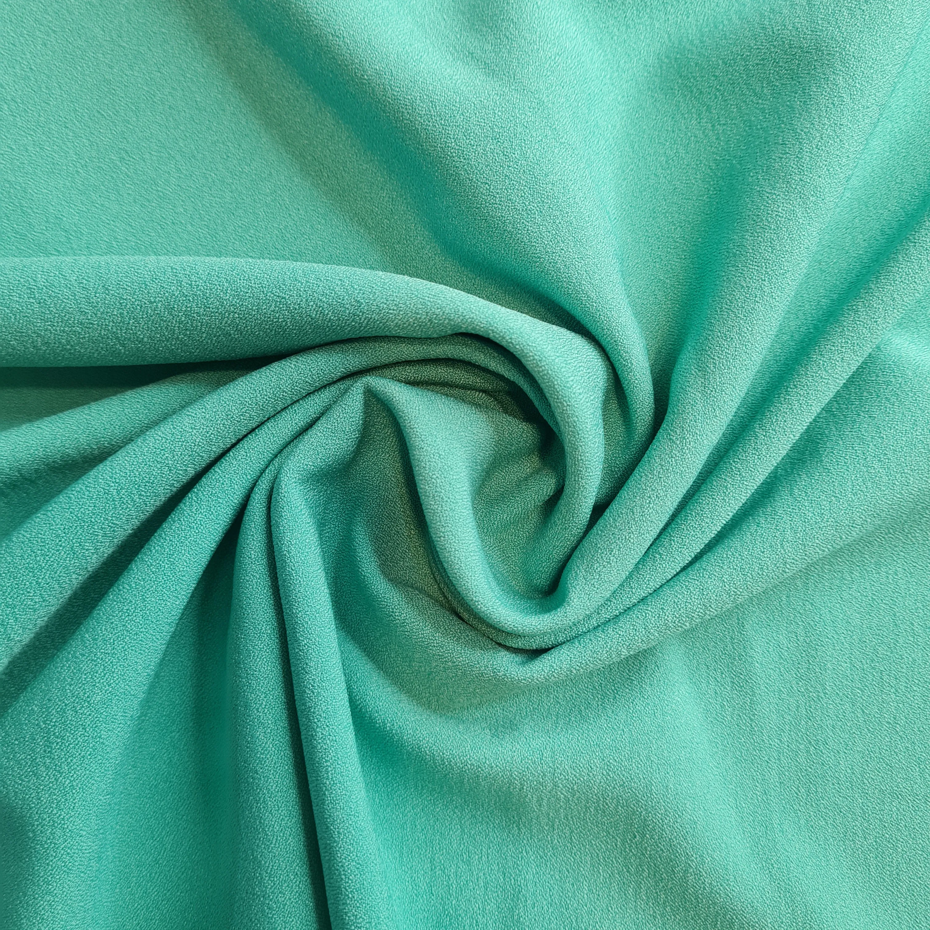 Sea Green Solid Moss Crepe Fabric 17879