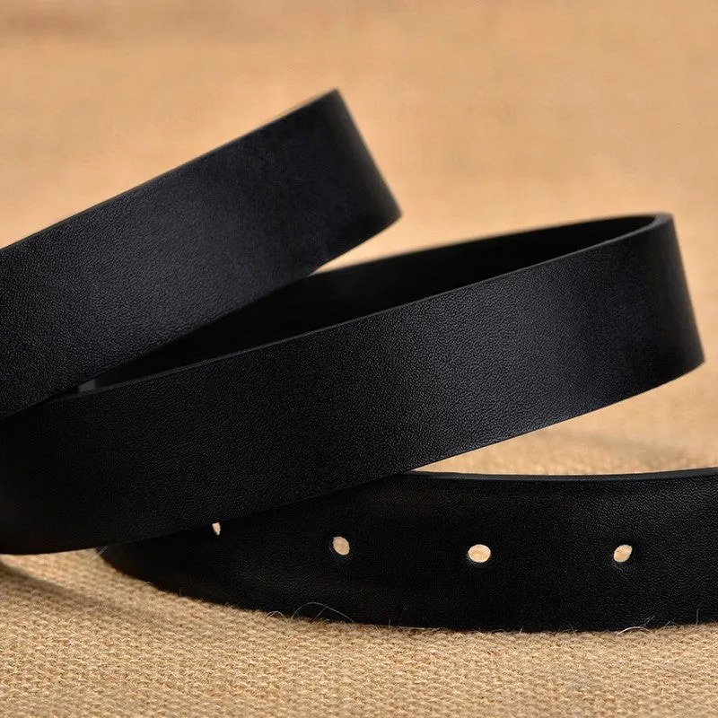 Simple All-Match Fashion Korean Ins Wind Black Belt Student Decoration Jeans Strap Women