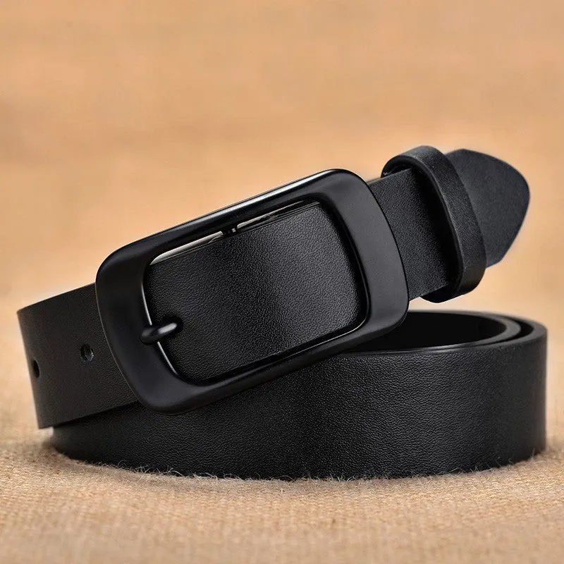 Simple All-Match Fashion Korean Ins Wind Black Belt Student Decoration Jeans Strap Women