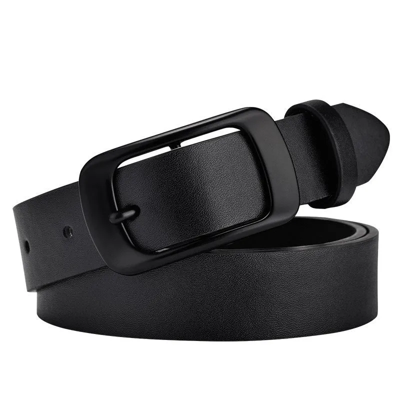 Simple All-Match Fashion Korean Ins Wind Black Belt Student Decoration Jeans Strap Women