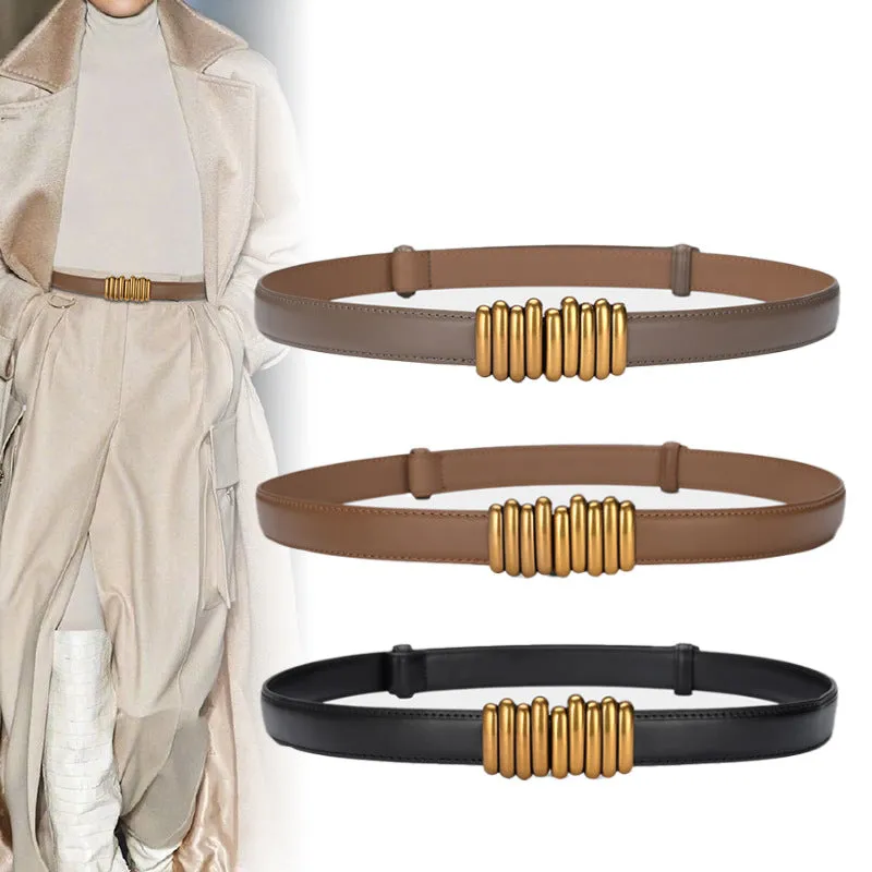 Small Waist Seal Women's Leather Belt Outer Wear Decoration with Skirt Pant Belt