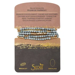 Stone Wrap - Blue Howlite / Gold - Stone of Harmony