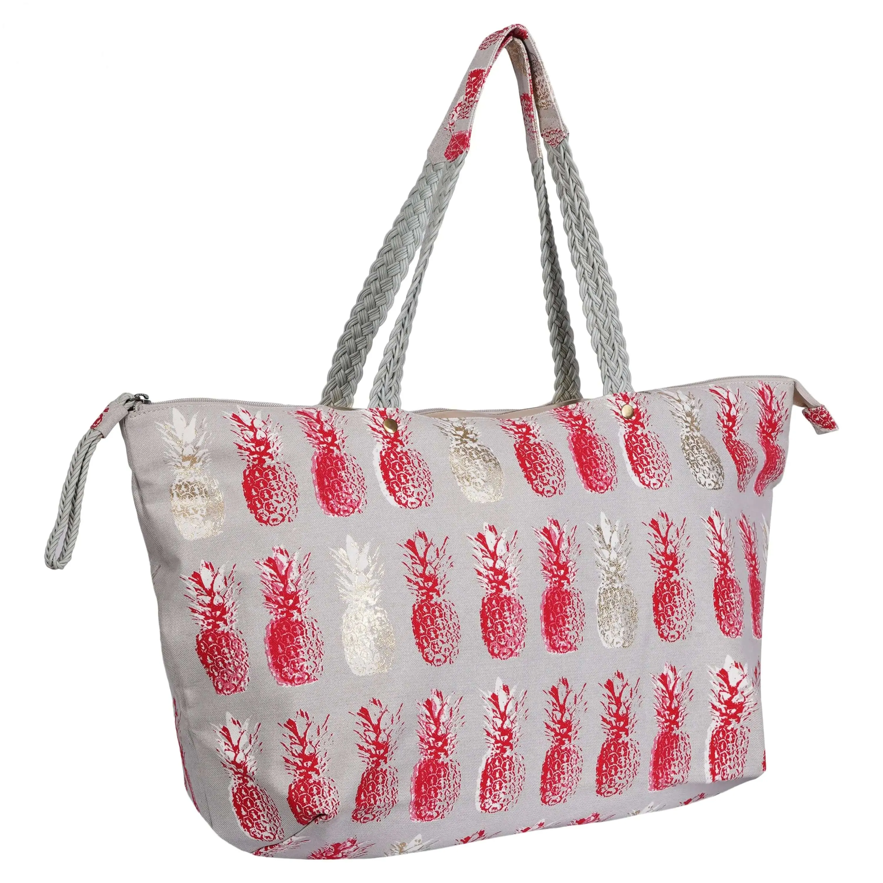 Stylish Big Pineapple Printed Canvas Bag: Fun and Functional Summer Tote (25 L x 8 W x 13.5 H Inch)