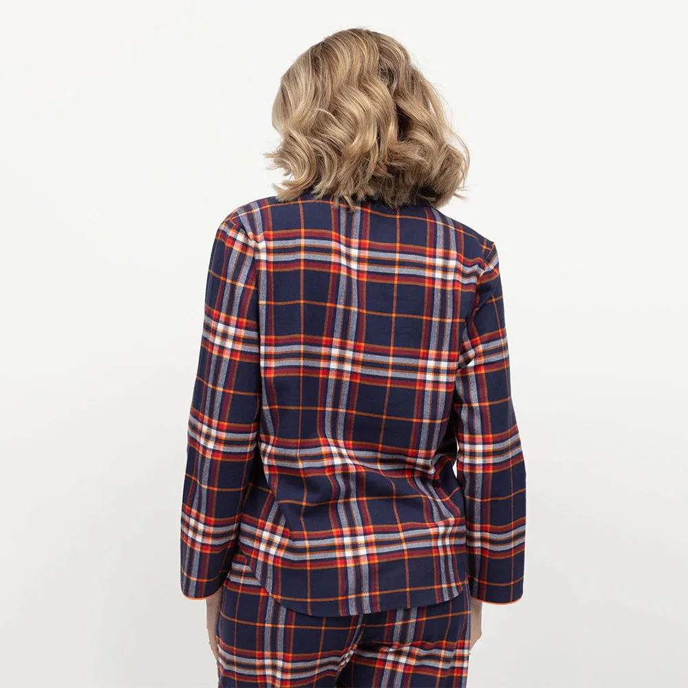 Taylor Navy Check Long Sleeve Pyjama Top