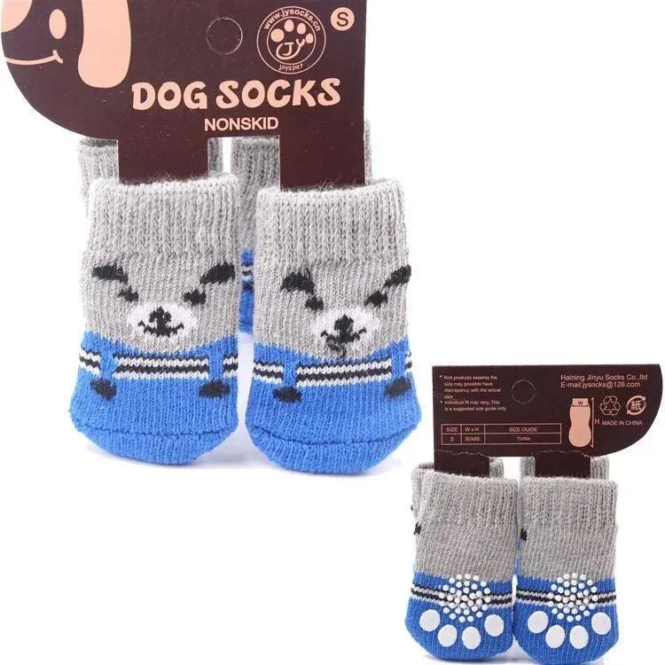 Teddy Christmas Shoes 4Pcs Cat Dog Socks