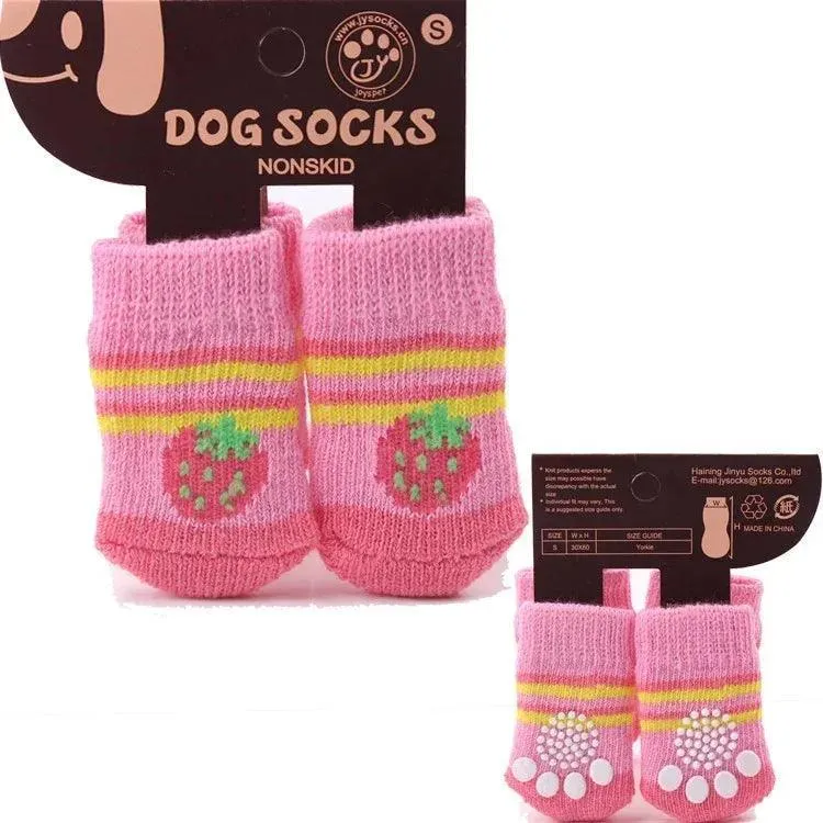 Teddy Christmas Shoes 4Pcs Cat Dog Socks