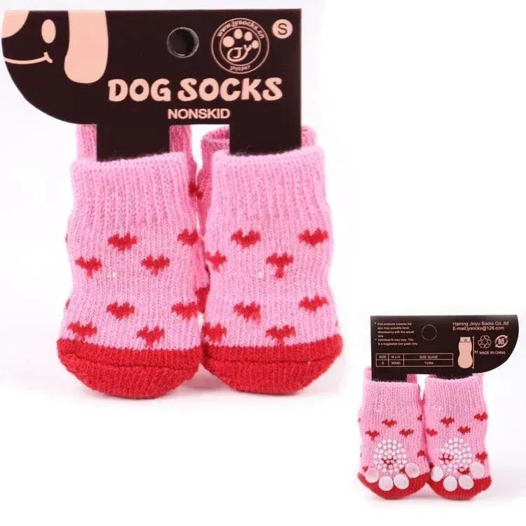 Teddy Christmas Shoes 4Pcs Cat Dog Socks