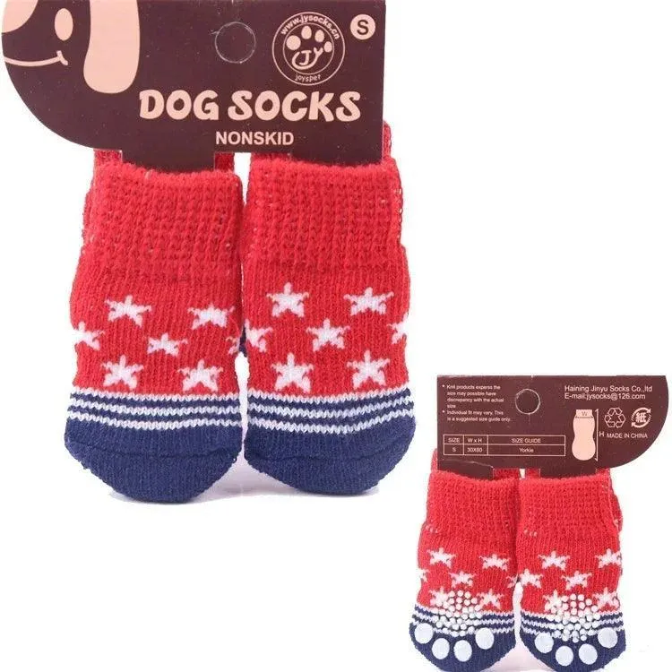 Teddy Christmas Shoes 4Pcs Cat Dog Socks