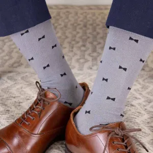 The Royal Standard - Men's Bowtie Socks   Gray/Black   One Size