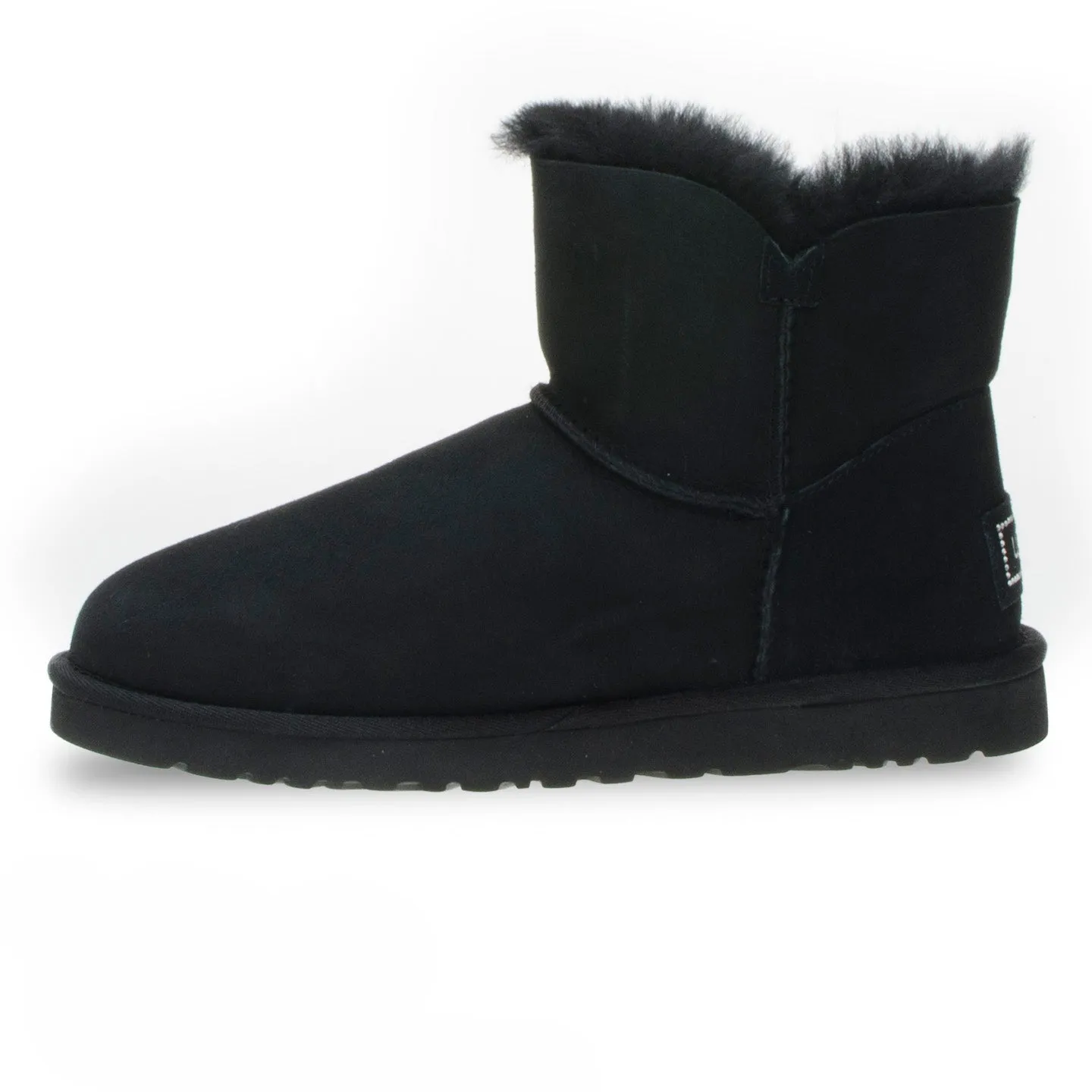 Womens UGG Mini Bailey Button Bling Black Boots