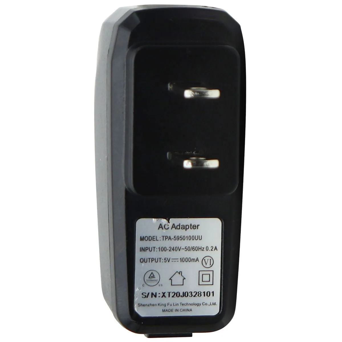 UMX Single USB Port AC Adapter (5v/1000mA) - Black